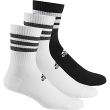 adidas Sport Socks Crew Glam 3-Stripe Glitter white/black - 3 pairs